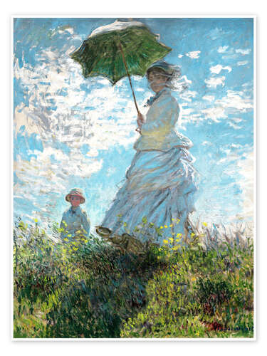 Woman with a parasol - Madame Monet and her son